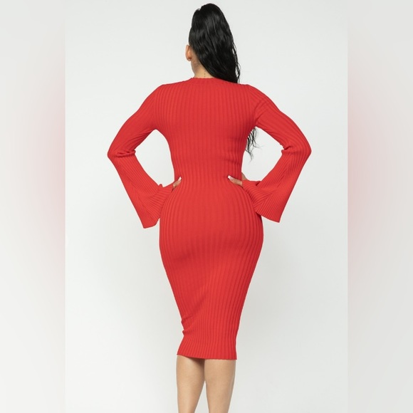 Hera Collection Red Midi Dress - Picture 2 of 3